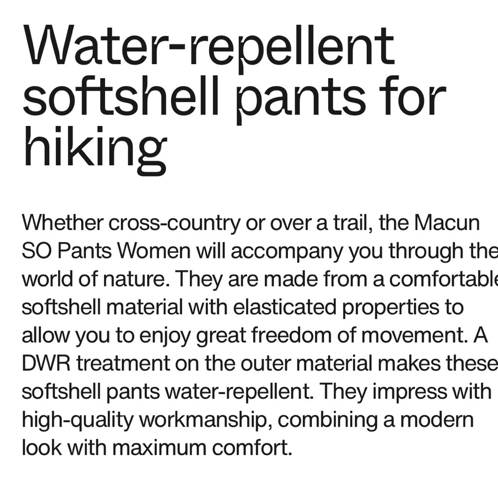 Mammut Women’s Macon Soft Shell Straight Leg Hiking Pants EUC 12 Regular Black - Picture 4 of 8